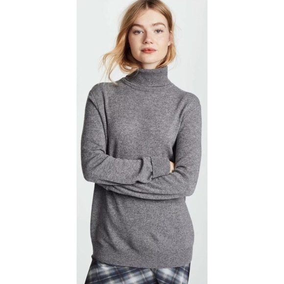 Equipment sweater cashmere gray turtleneck small classic timeless modest - Picture 1 of 6